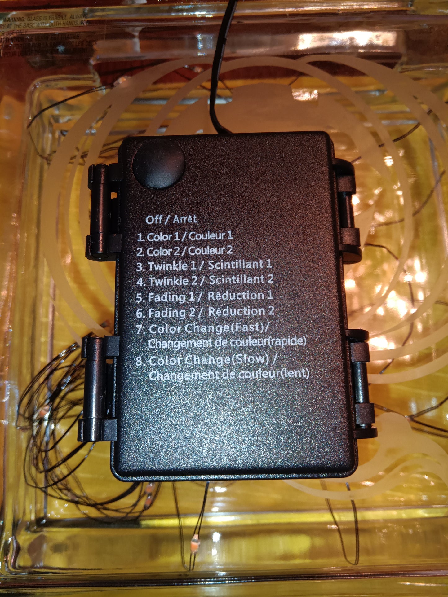 Halloween themed glass block with lights