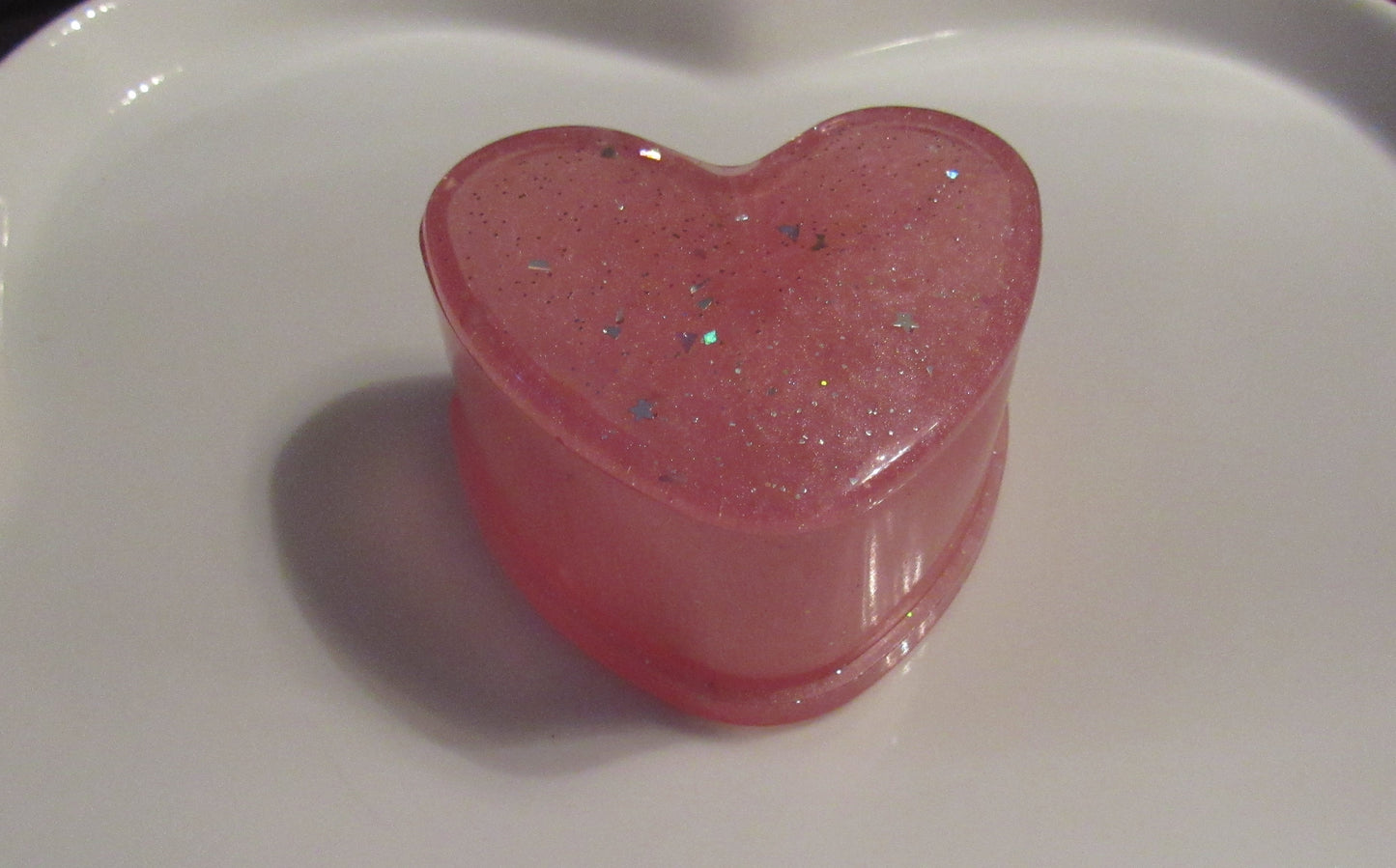 Pink Resin Sparkly Heart Box
