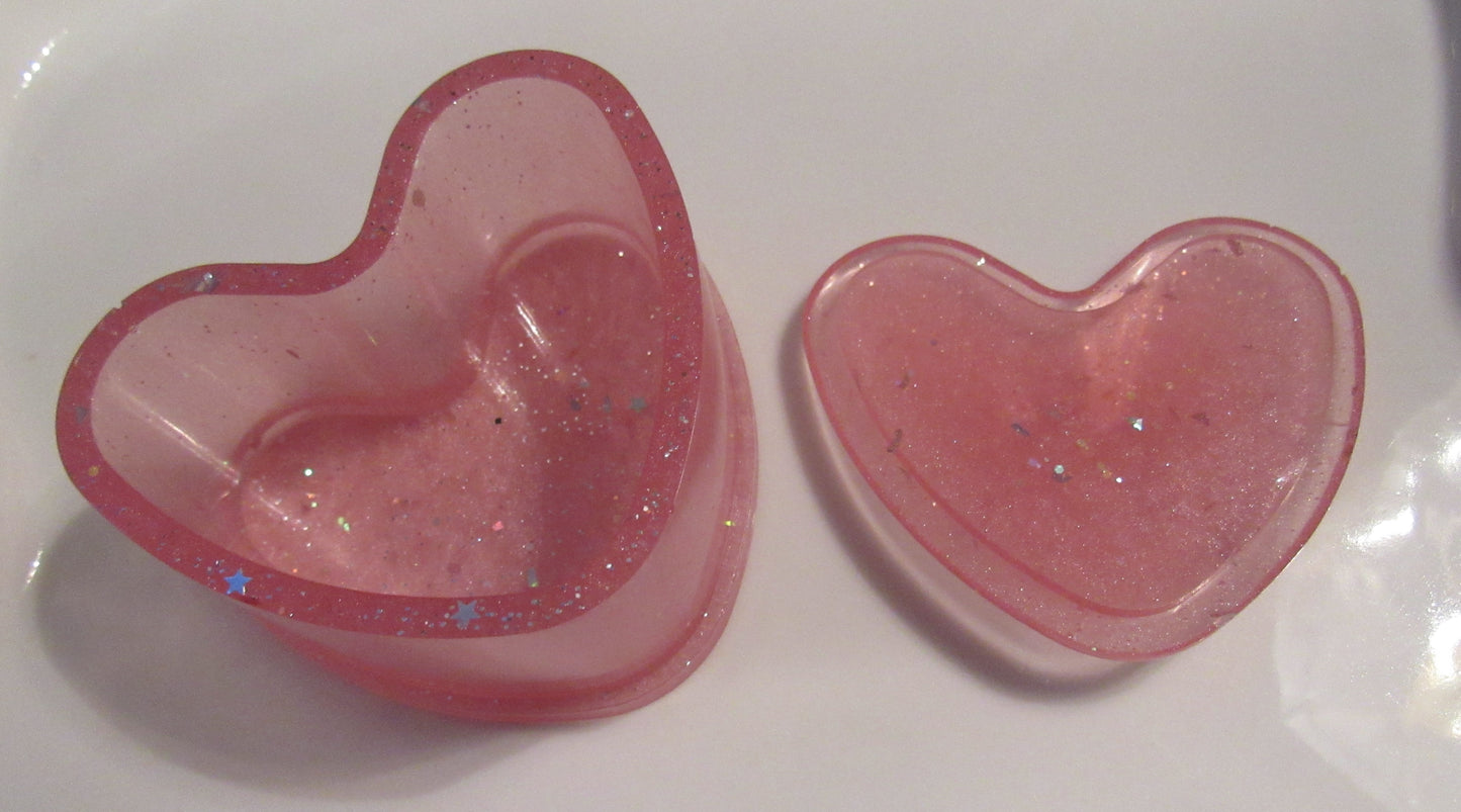 Pink Resin Sparkly Heart Box