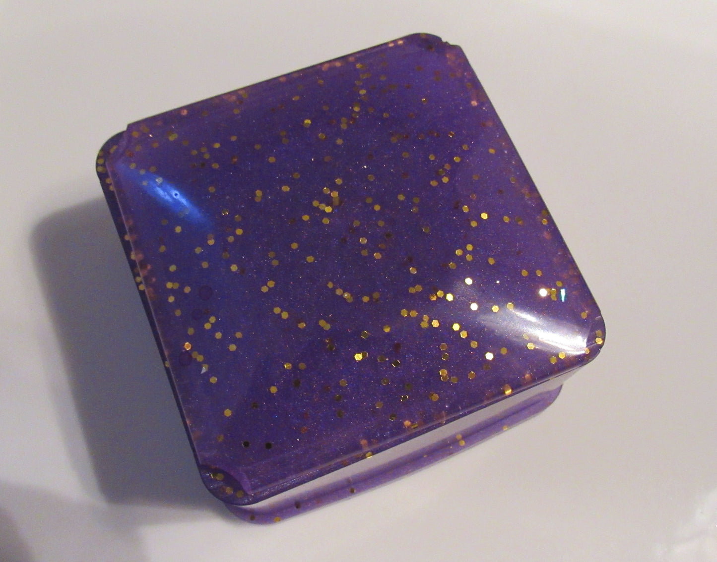 Purple Square Sparkly Resin Box