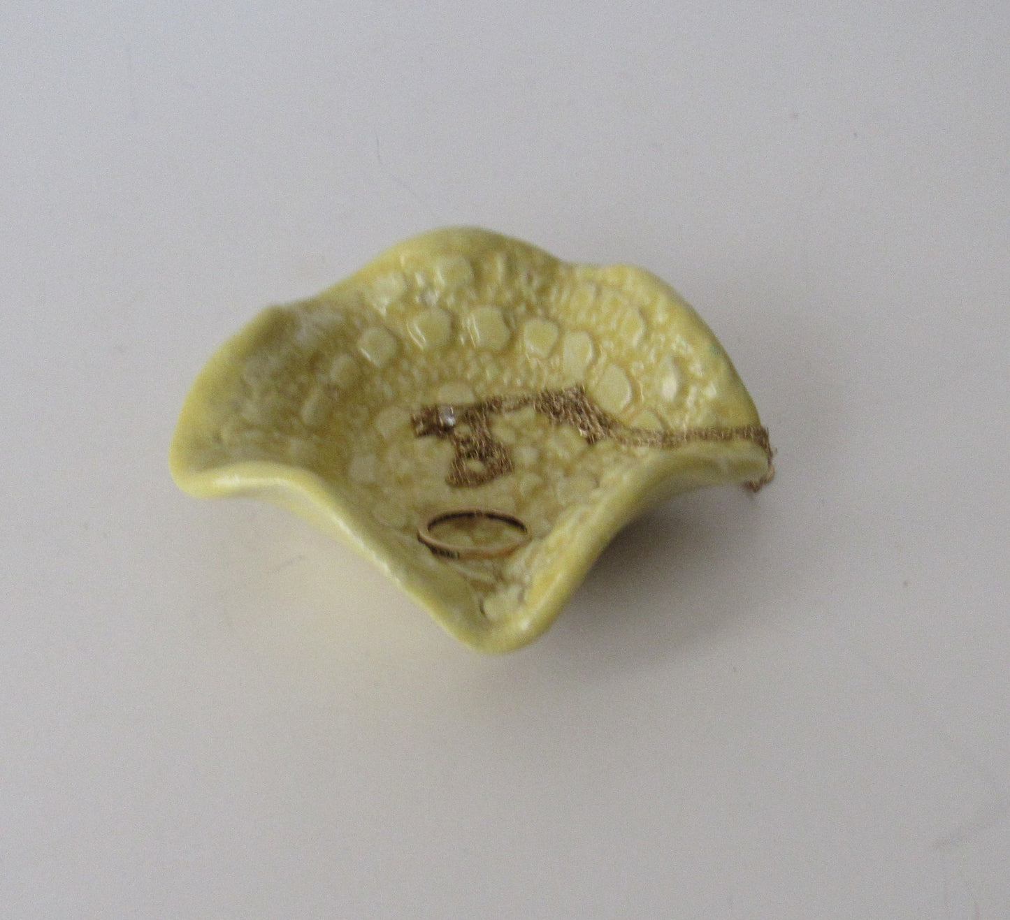 Ceramic Yellow Jewelry/Candle Holder