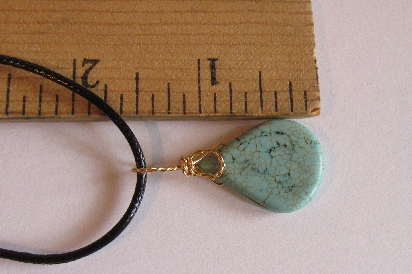 Howlite tear drop pendant