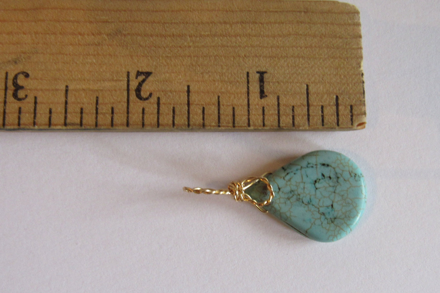 Howlite tear drop pendant