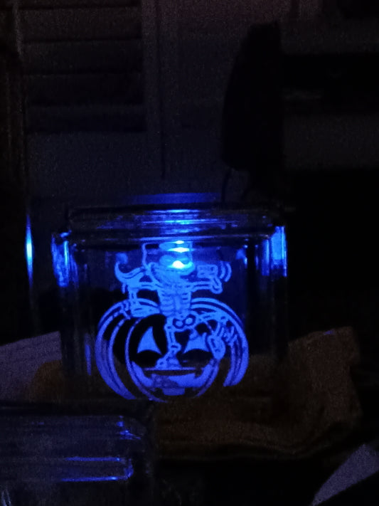 Halloween themed glass block with lights