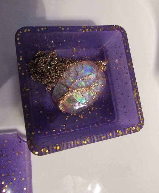 Purple Square Sparkly Resin Box