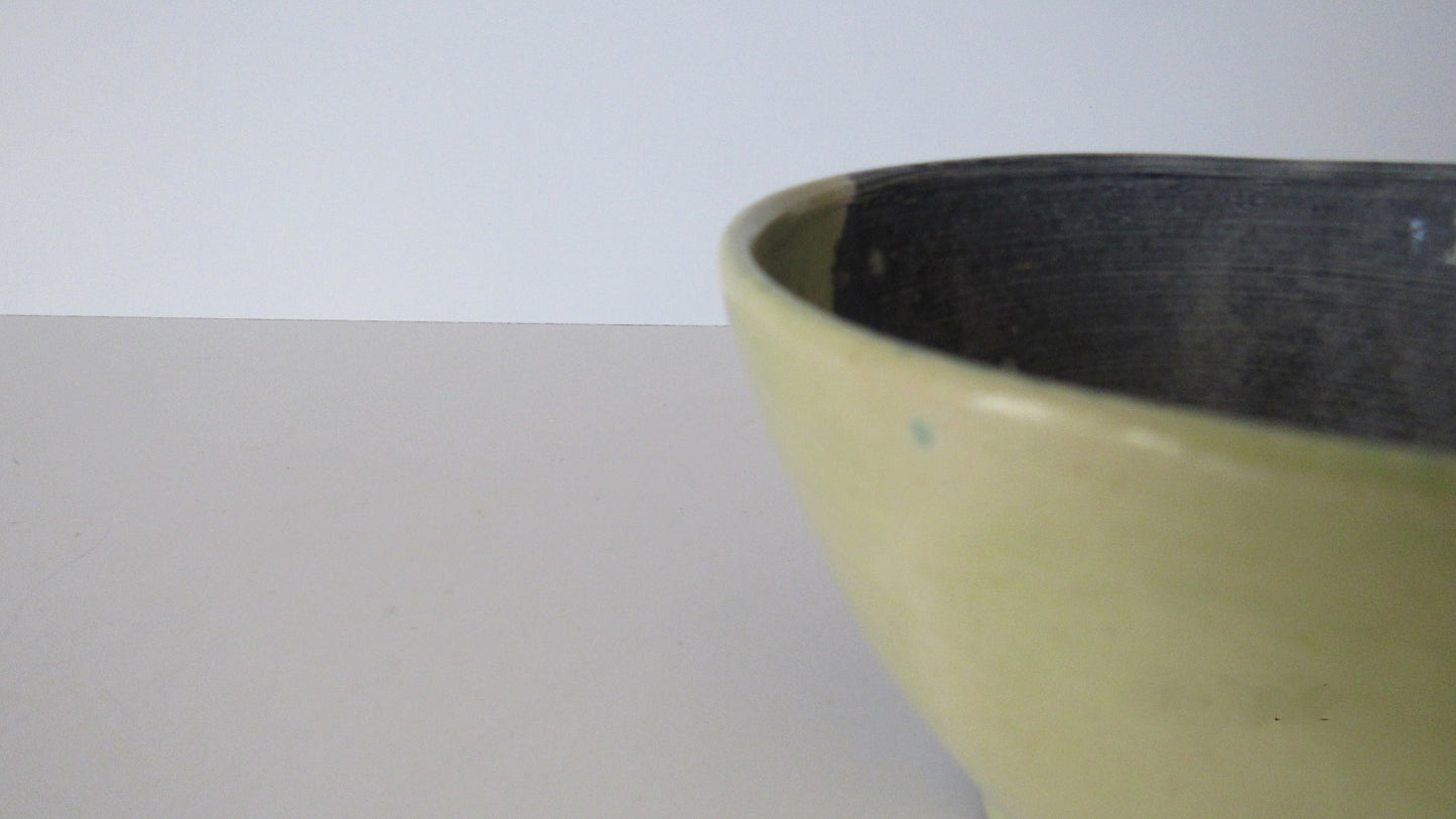 Blue Green Hand Thrown Ceramic Bowl and Matching Container with Lid