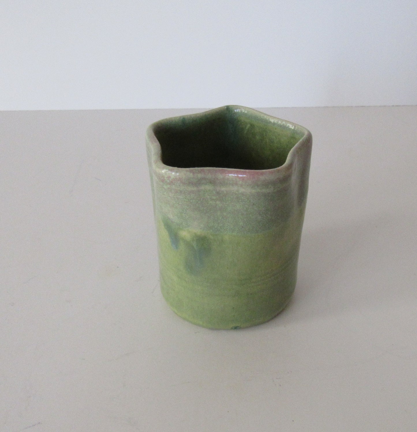 Hand Thrown Ceramic Star Holder in Light Green