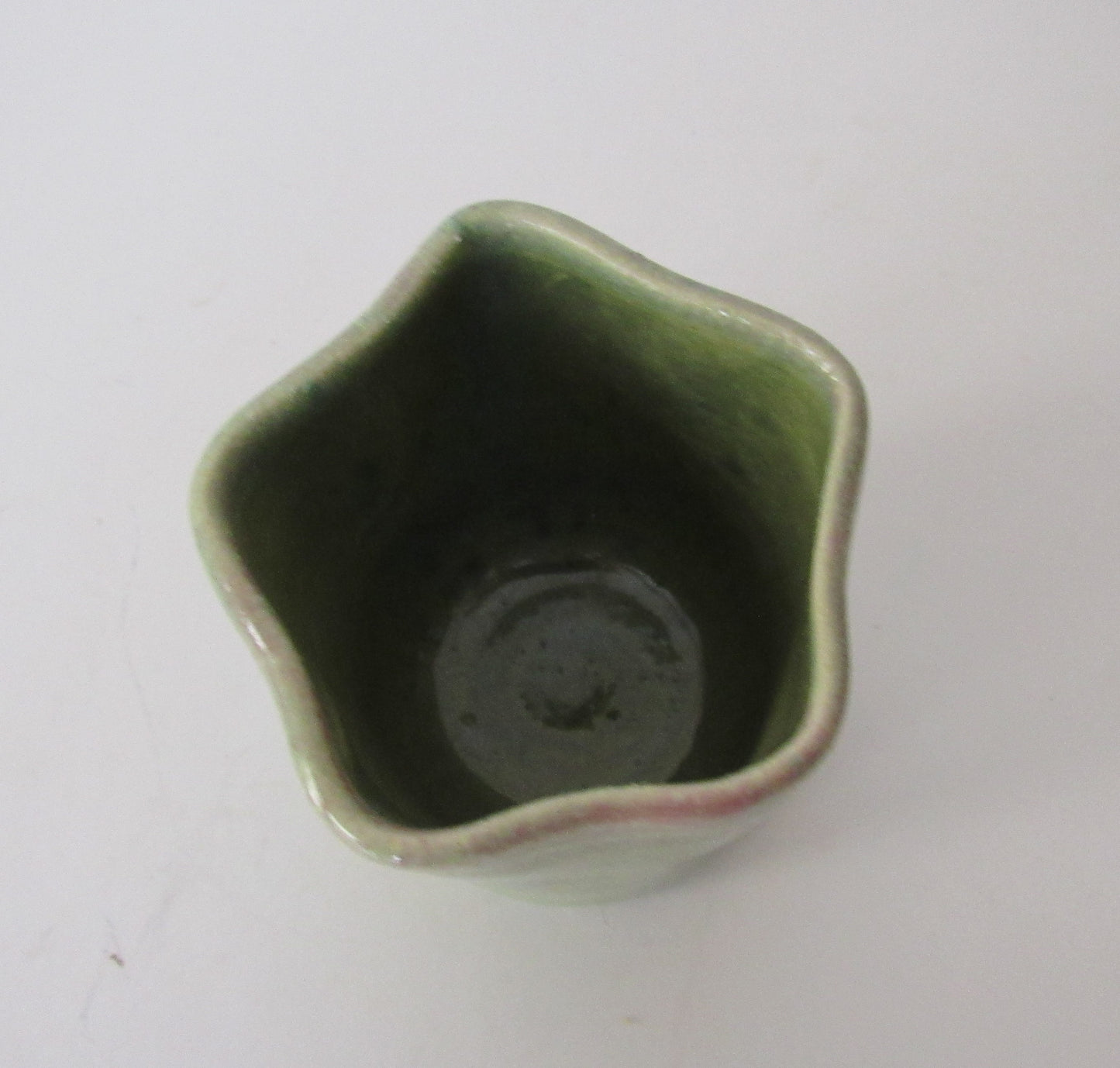 Hand Thrown Ceramic Star Holder in Light Green