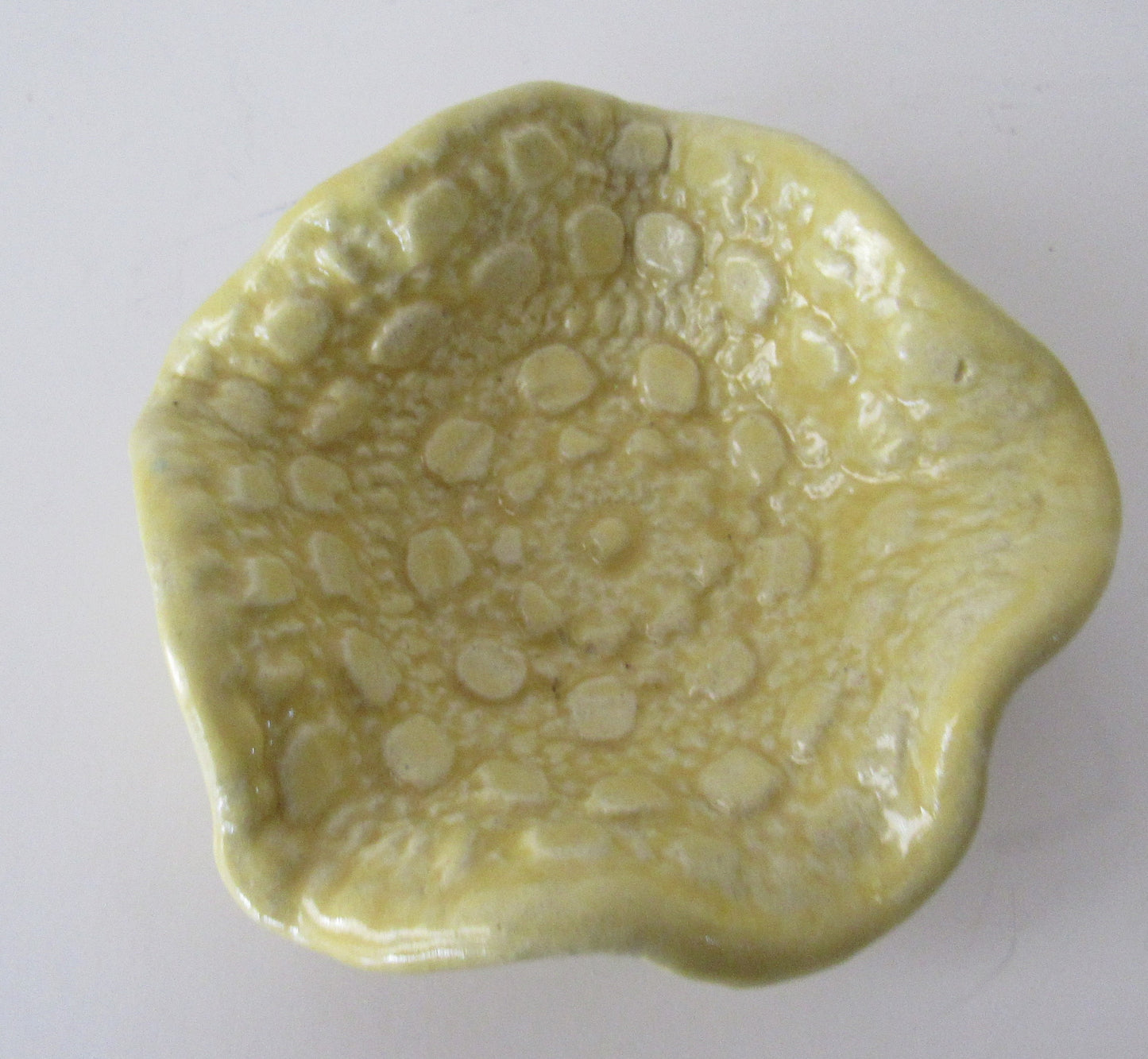 Ceramic Yellow Jewelry/Candle Holder