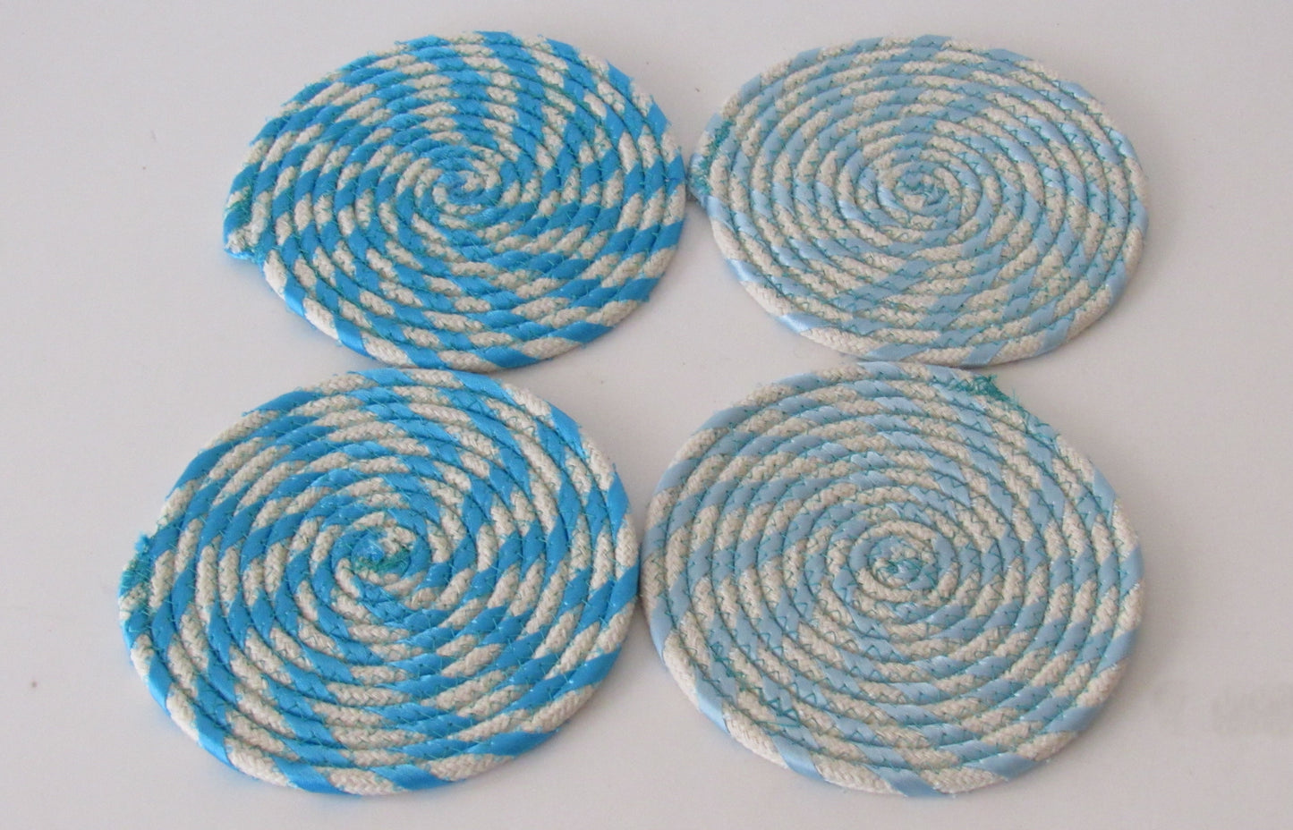 Blue Ribbon Set of Rope Coasters