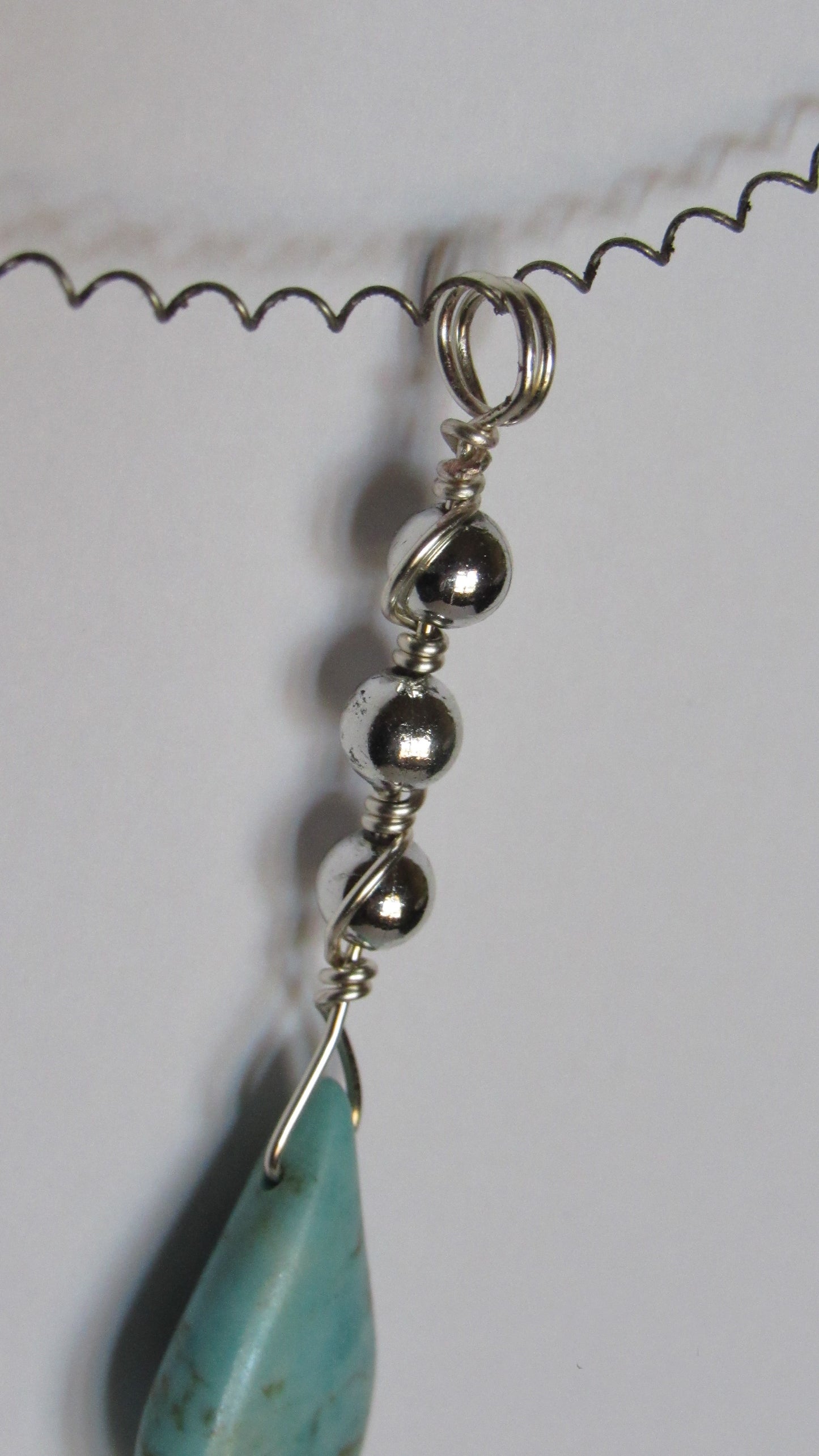 Howlite and Silver Three Ball Dangle Pendant