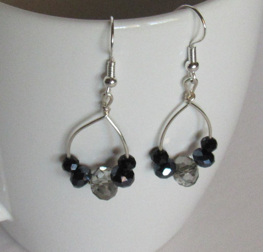 Black and Silver Dangle Earrings