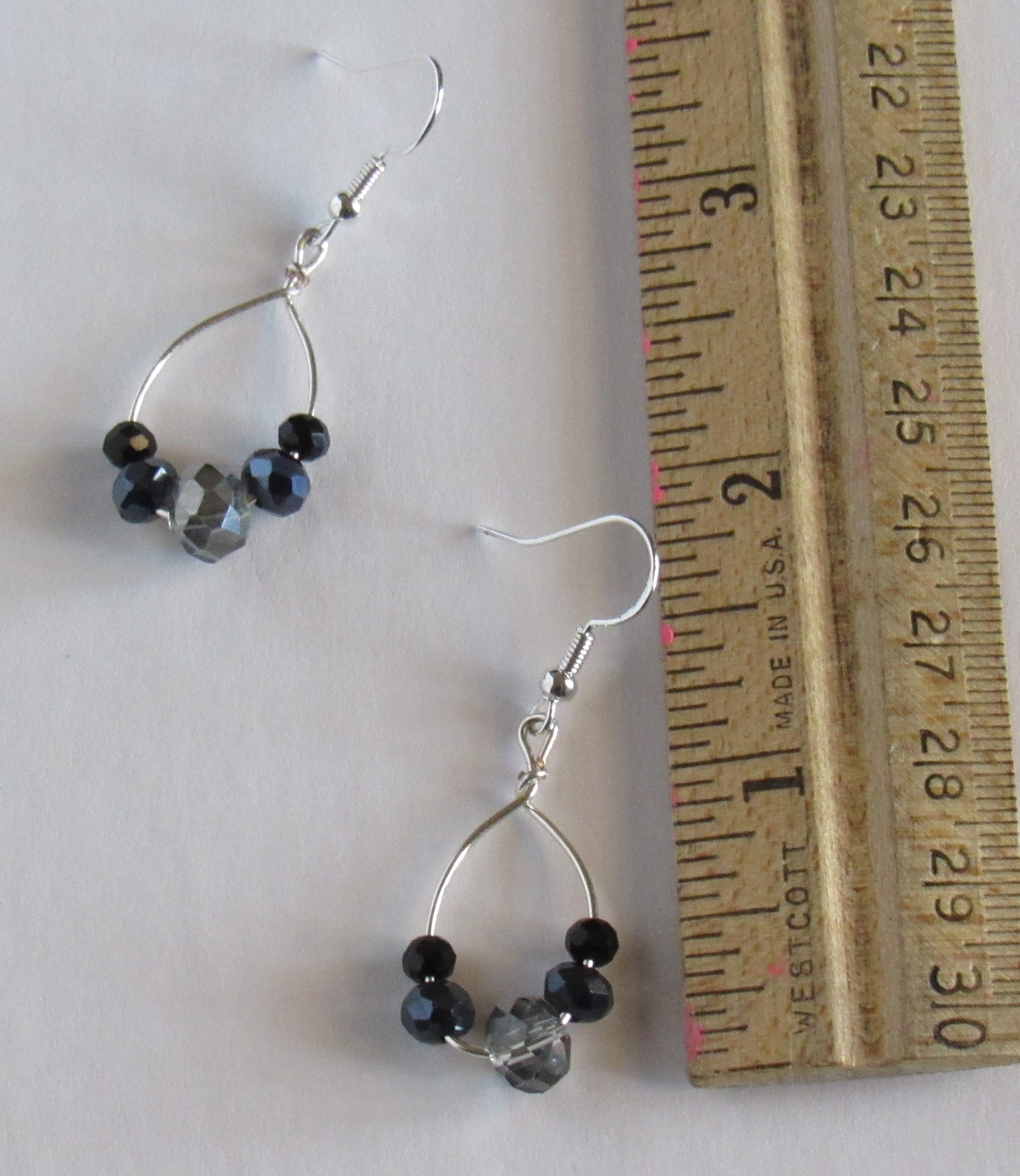 Black and Silver Dangle Earrings