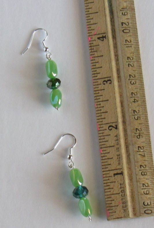 Green Dangle Earrings